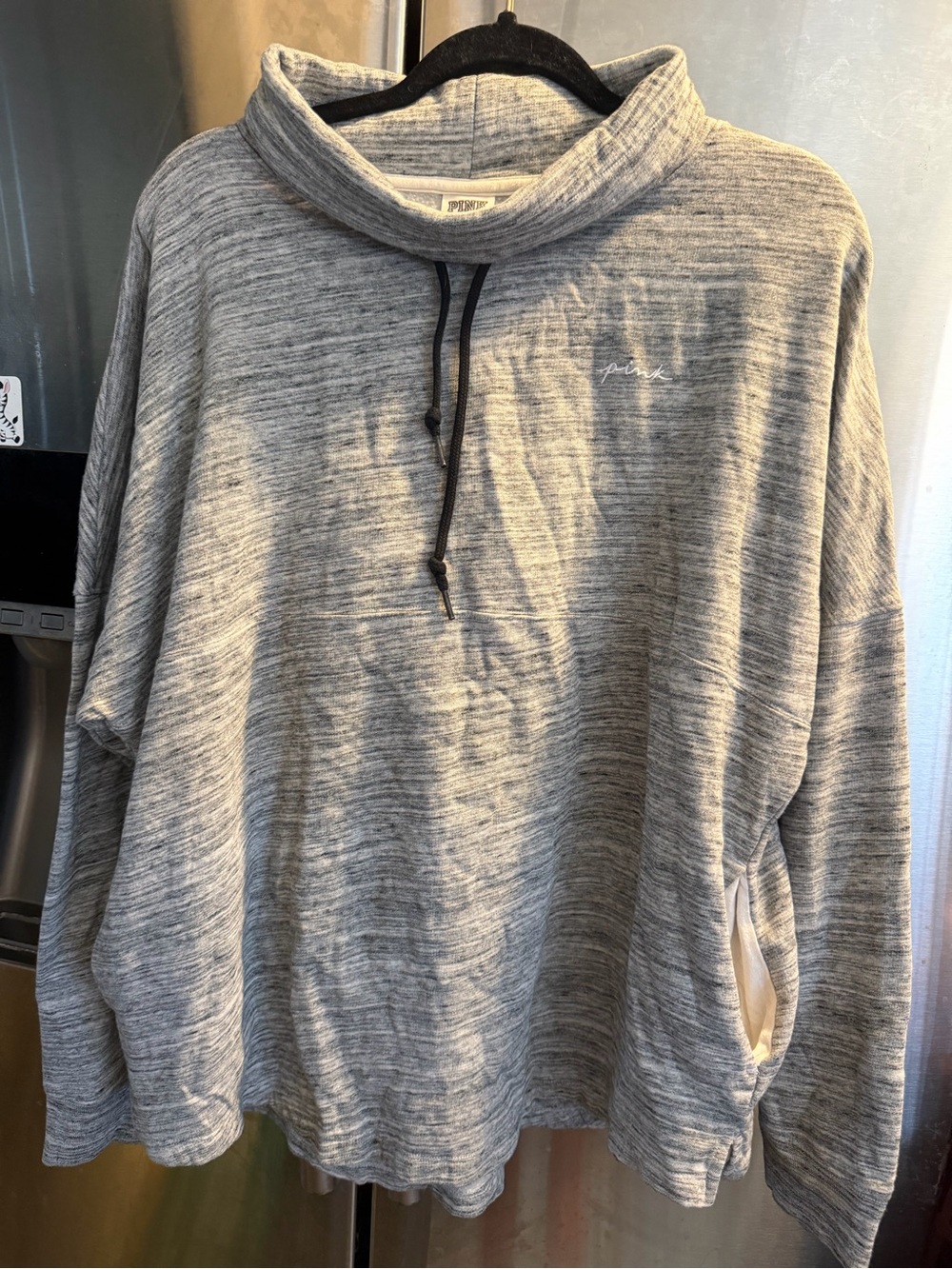 PINK Victoria's Secret Light Gray Marled Turtleneck Pullover